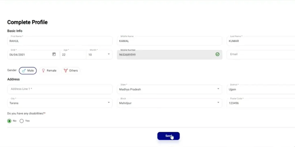 fill patient details